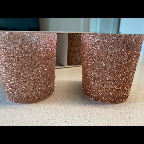 Pink sparkly candle holders - Picture 1 of 4